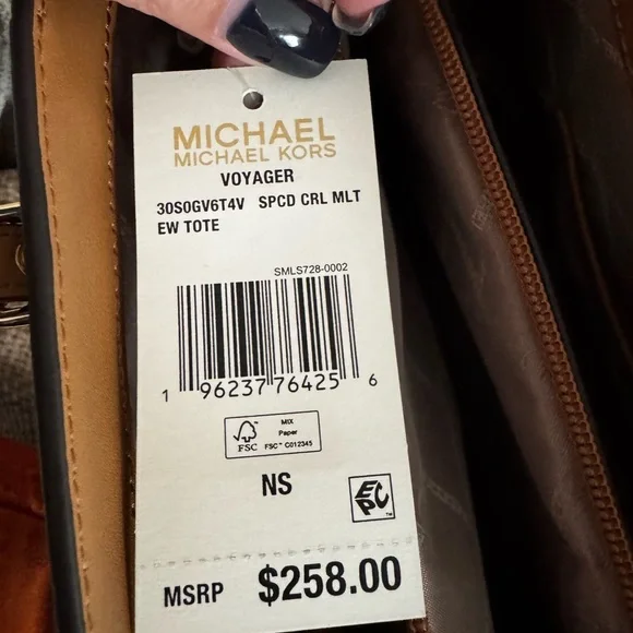 Michael Kors Red, Brown, and Cream Tote - Picture 4 of 6